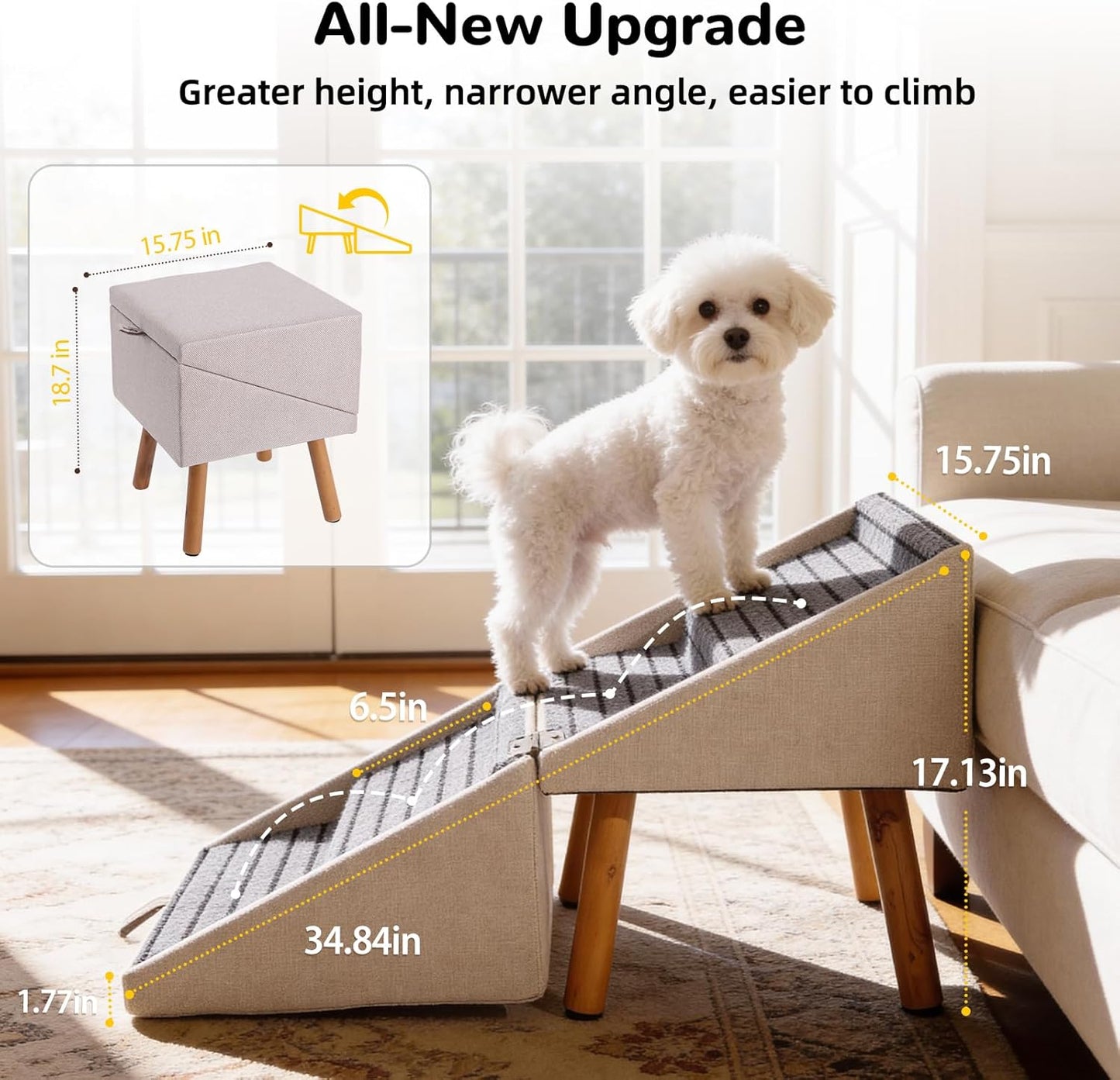 Convertible Dog Ramp Stairs & Ottoman