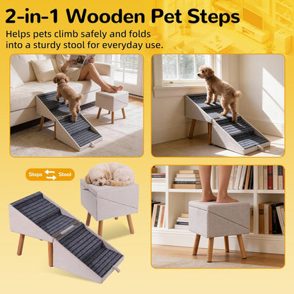 Convertible Dog Ramp Stairs & Ottoman